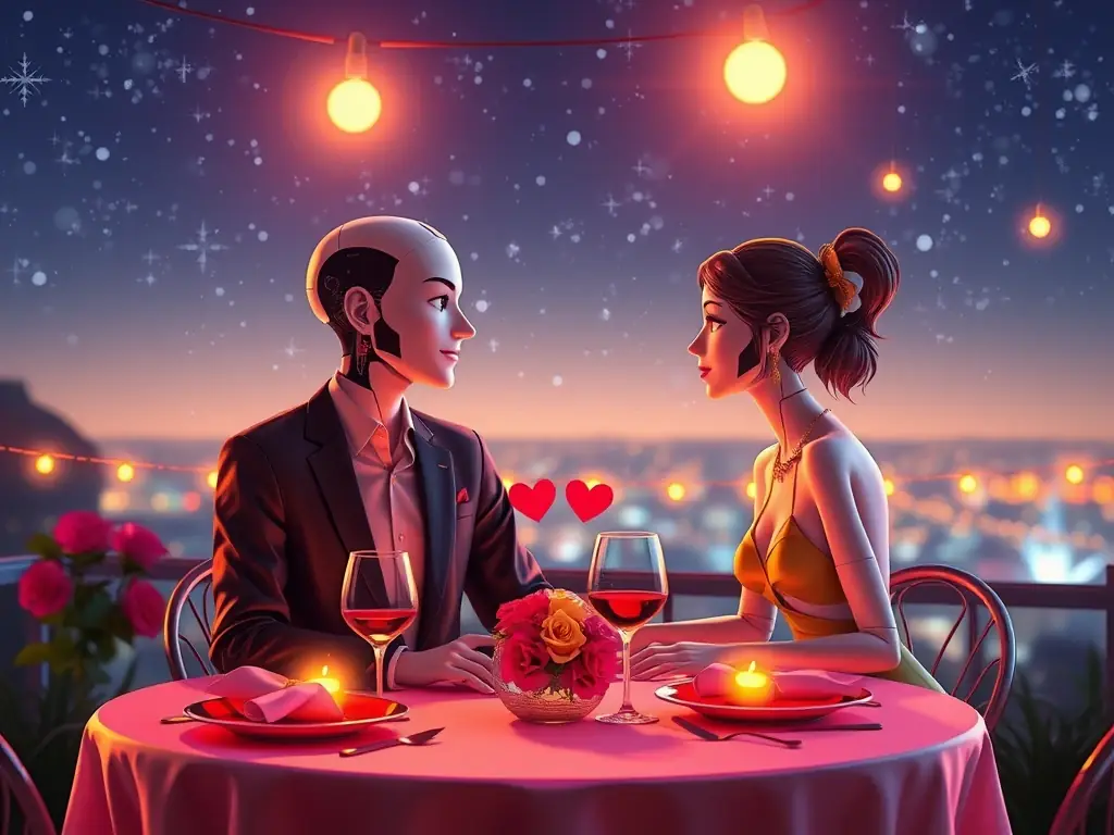 A video showcasing Lucid's virtual dating environment, where AI versions of users interact and go on dates. The environment is visually appealing and engaging.