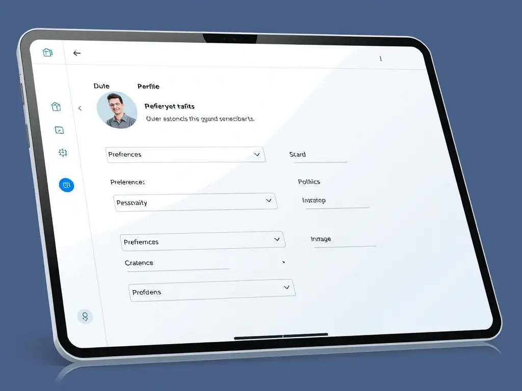 A screenshot of Lucid's AI profile creation interface, showing the user inputting their preferences and personality traits. The interface is clean and modern, with intuitive controls.